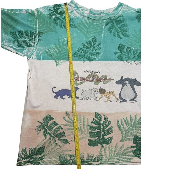 Vintage 90s Disney Jungle Book T-Shirt XL Single Stitch AOP Tropical Graphic - Picture 4 of 6